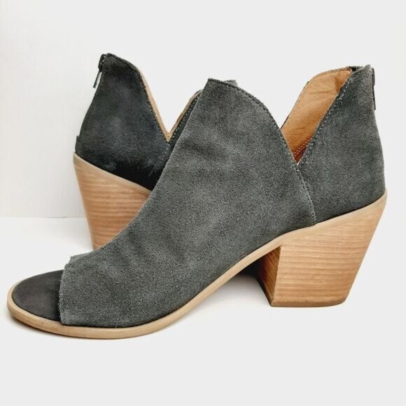 SUSINA | Carina Lea Genuine Suede Peep Toe Ankle Cut-Out Booties Sz 8.5 M - Picture 8 of 12